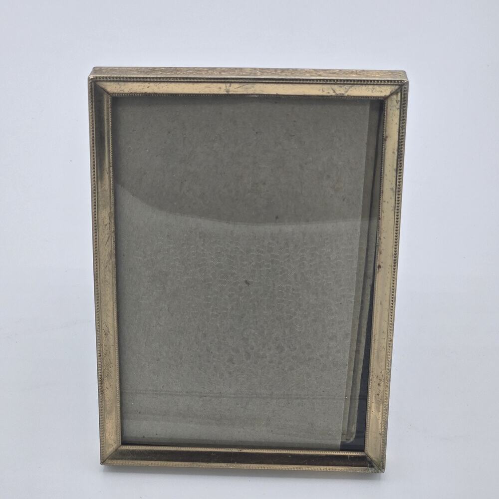 vintage gold Toned metal picture frame 3 1/2” X 5”